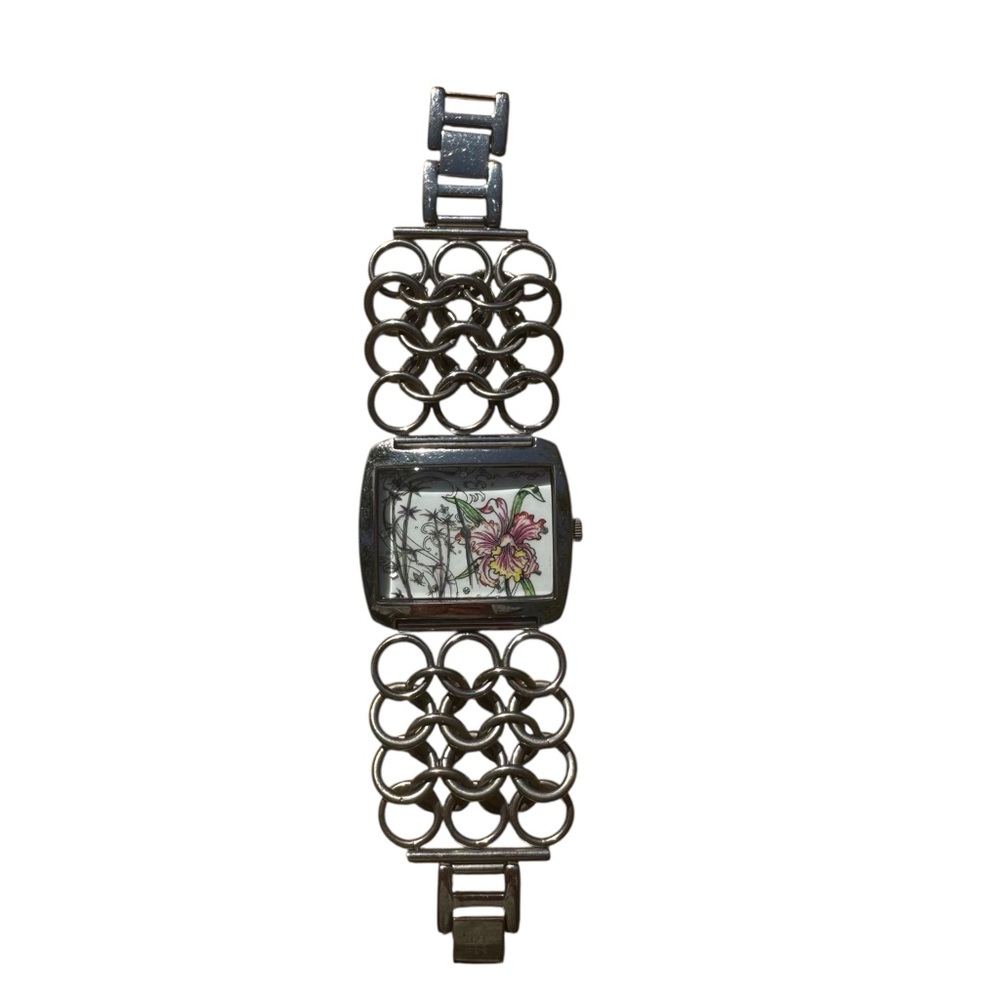 Vintage Ed Hardy by Christian Audigier Lynx Orchid Chainmail Watch - Picture 3 of 12